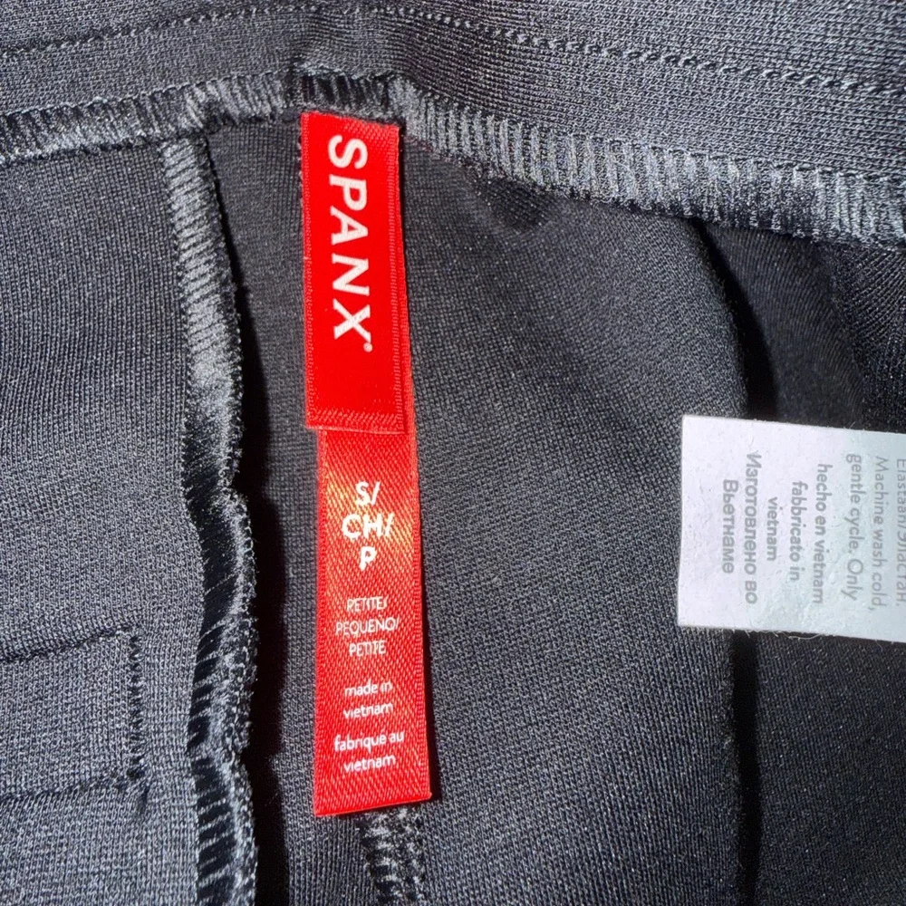 Spanx Petite The Perfect Fit Ponte Wide Leg High Rise Pants Black Size Small - Picture 6 of 7